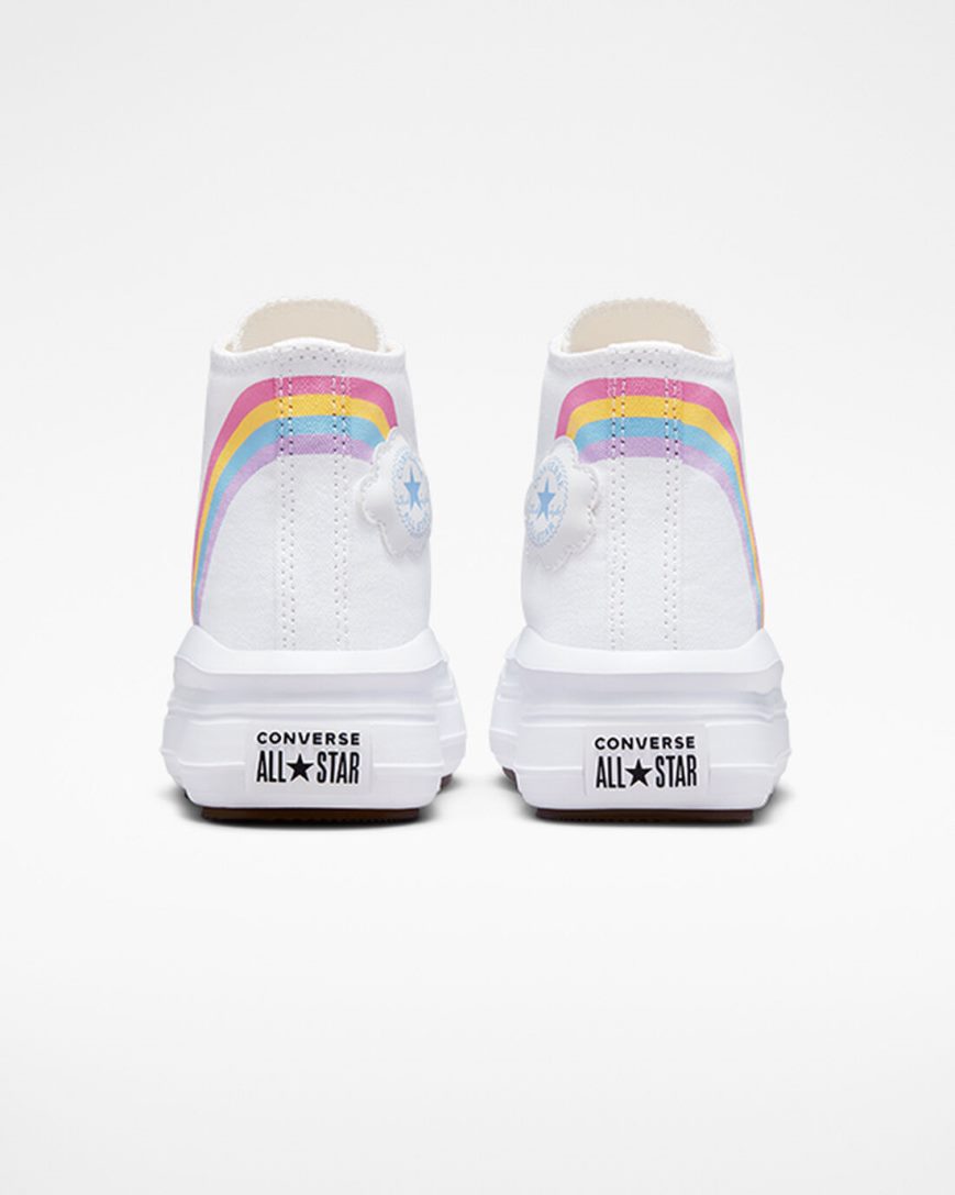 Topanky Na Platforme Converse Chuck Taylor All Star Move Rainbow Cloud Vysoke Dievcenske Biele Modre Ruzove | SK UXDSM8